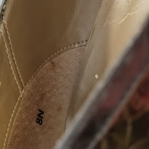 Naturalizer 8N Gold Silver Bronze Snake Imprinted Leather Upper Heeled Shoes - Picture 6 of 16